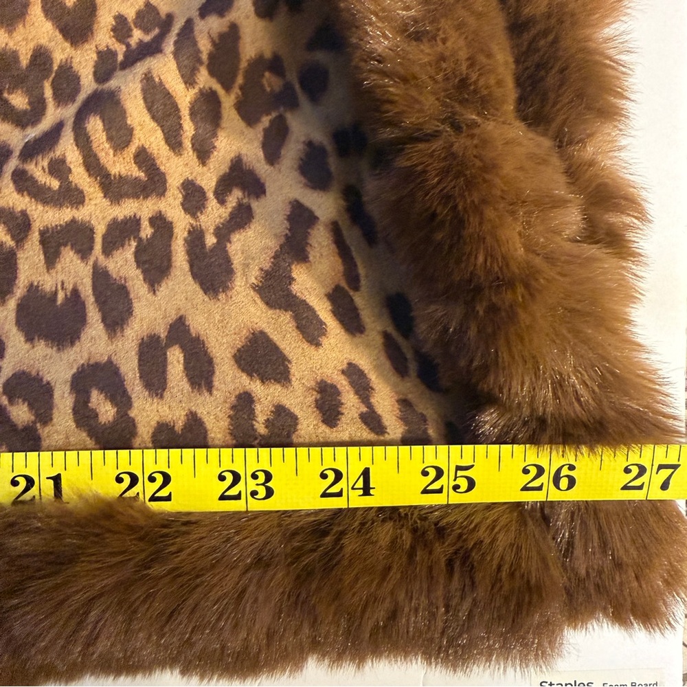 La Fiorentina NWT Leopard Brown Faux Fur Wrap Scarf Animal Print - Picture 9 of 9